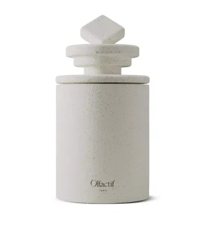 Olfactif Taurus Vanilla Leather Candle In White