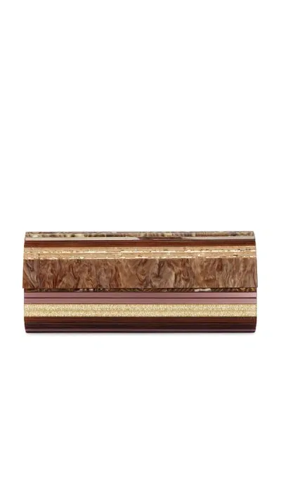 Olga Berg Clara Acrylic Clutch In 巧克力色