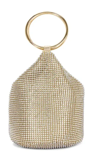 Olga Berg Ellie Crystal Mesh Handle Bag In 香槟酒色