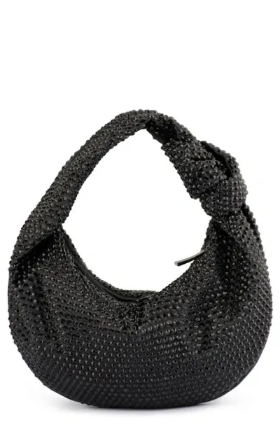 Olga Berg Juliana Crystal Top Handle Bag In Black