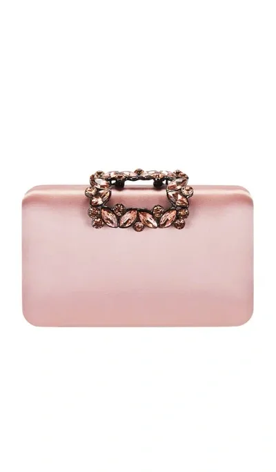 Olga Berg Margalit Crystal Lock Clutch In 블러시