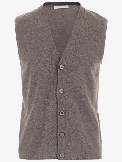 Oliver Lattughi Cashmere Vest In Brown