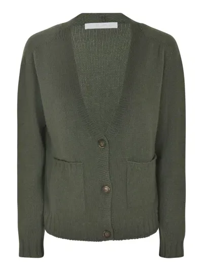 Oliver Lattughi Classic Knit Buttoned Cardigan In Avocado