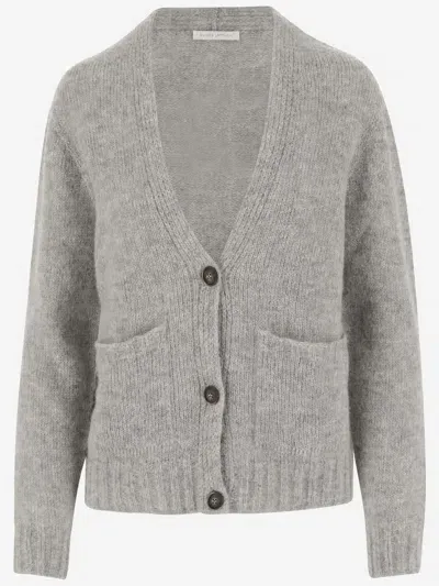 Oliver Lattughi Wool Blend Cardigan In Dark Grey