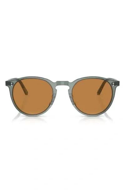 Oliver Peoples O'malley Sun Pantos-frame Sunglasses In Blue/brown Solid