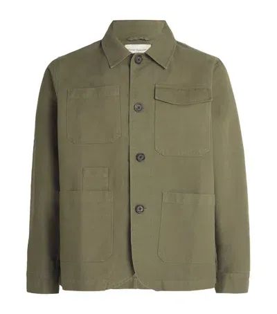 Oliver Spencer Cotton Overshirt In Green