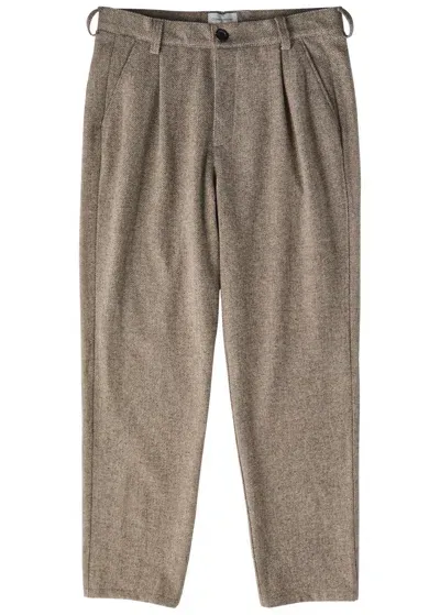 Oliver Spencer Morton Straight-leg Wool Trousers In Beige