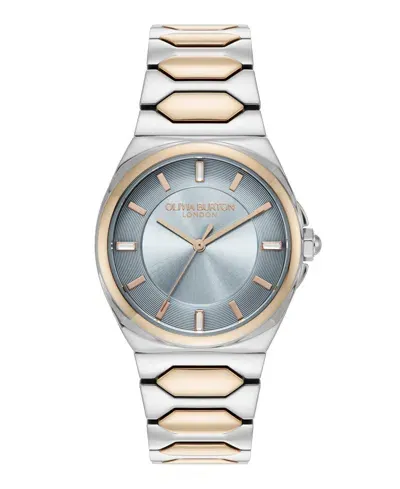 Olivia Burton Women's Lustre Silver And Rose Gold-tone Stainless Steel Bracelet Watch 34mm