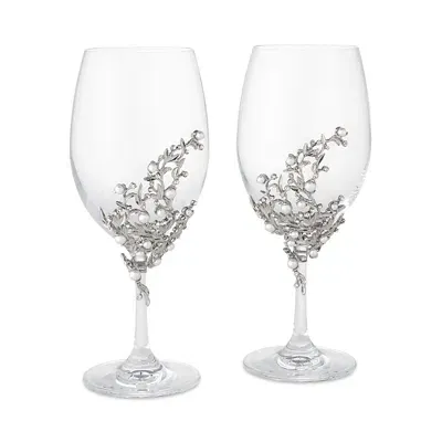 Olivia Riegel Eleanor 2-piece Wine Glass Set In Silver