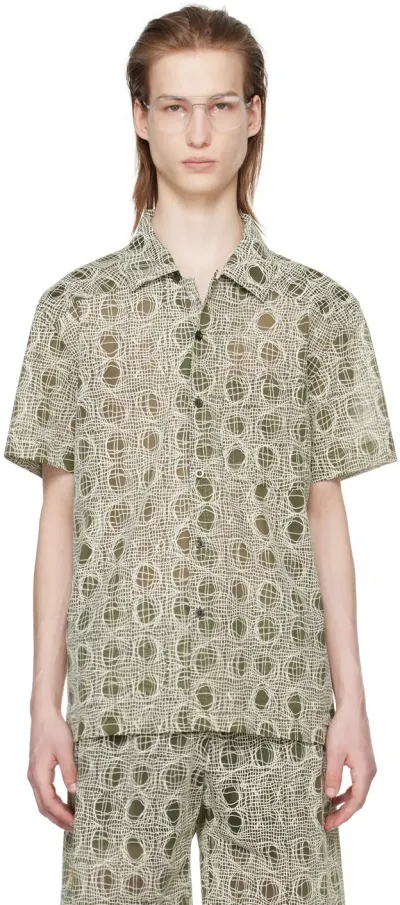 Olly Shinder Green Warp Shirt In 绿色