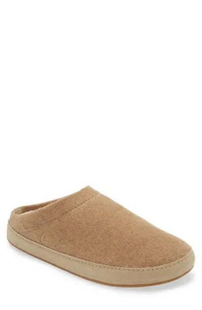 Olukai Hāmani Hulu Genuine Shearling Lined Mule Slipper In Oatmeal/oatmeal