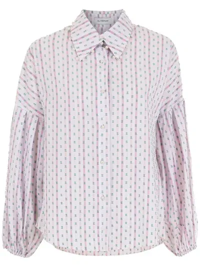 Olympiah Patterned Button-up Shirt In White