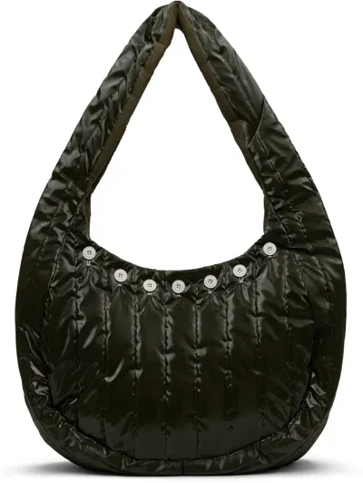 Omar Afridi Ssense Exclusive Khaki Quilted Lidia Tote In Black