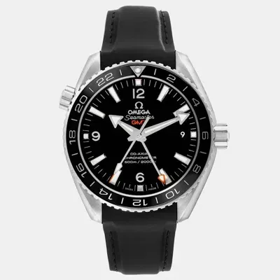 Pre-owned Omega Black Stainless Steel Seamaster Planet Ocean 232.32.44.22.01.001 Automatic Men's Wristwatch 43.5 Mm