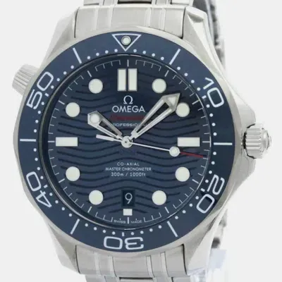 Pre-owned Omega Seamaster Diver 300m Co-axial Automatic Watch 42 Mm In Blue