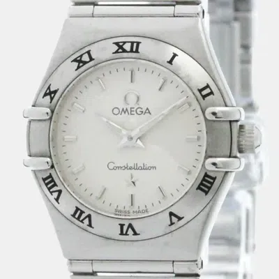 Pre-owned Omega Silver Stainless Steel Constellation 1562.30 Quartz Women's Wristwatch 22 Mm