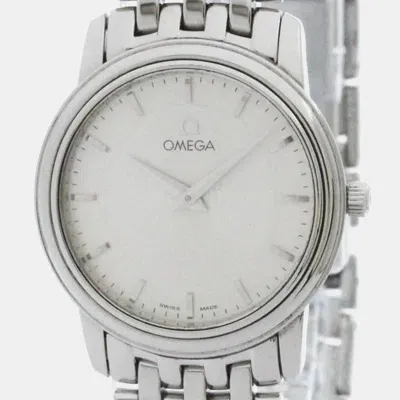 Pre-owned Omega Silver Stainless Steel De Ville Prestige Quartz Women's Wristwatch 27 Mm