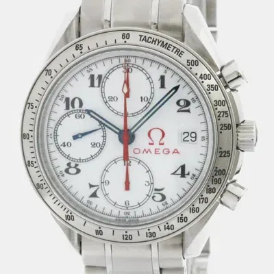 Pre-owned Omega Speedmaster Olympic Collection Automatic Watch 39 Mm In White