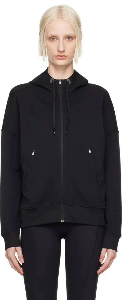 On Black Zipped Hoodie