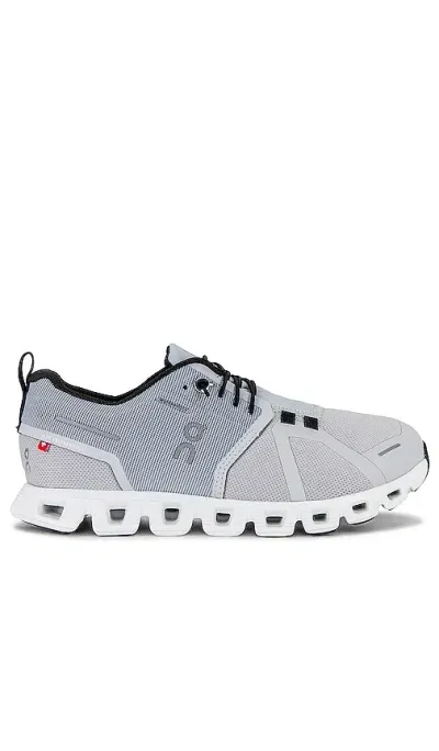 On Cloud 5 Waterproof Sneaker In Glacier & White