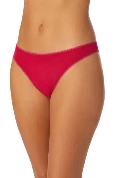 On Gossamer Hip-g Mesh Thong In Red Hot