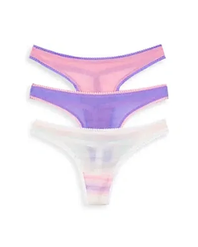 On Gossamer Hip G Thongs, Set Of 3 In Iris/seapink/sunsetstrip