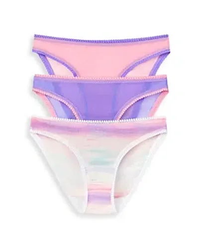 On Gossamer Mesh Hip Bikinis, Set Of 3 In Iris/seapink/sunsetstrip