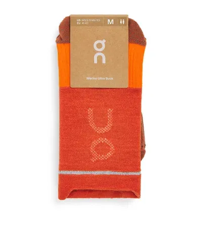 On Running Merino Ultra Socks In Orange