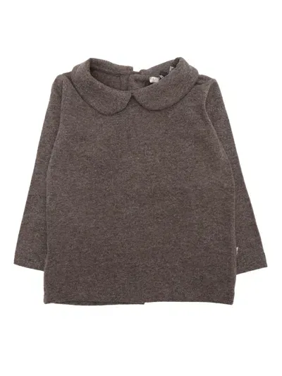 One More In The Family Kids' Collar Blouse In Gray