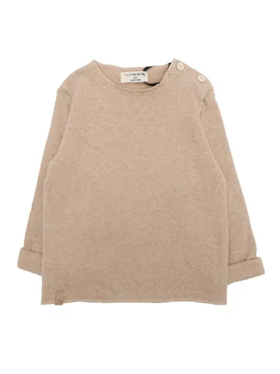 One More In The Family Kids' L.sleeve T-shirt In Beige