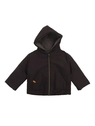 One More In The Family Kids' Padded Jacket Fine Stripes Jersey Inside Lining In Gray