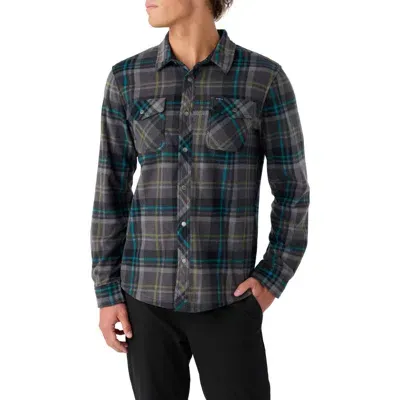 O'neill Men's Glacier Plaid Superfleece Button Shirt In Graphite