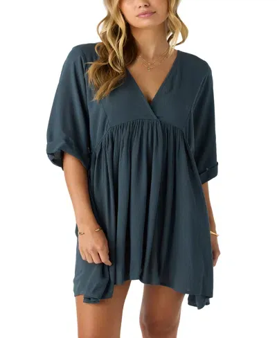 O'neill Juniors' Rosemary Dolman-sleeve Mini Dress In Slate