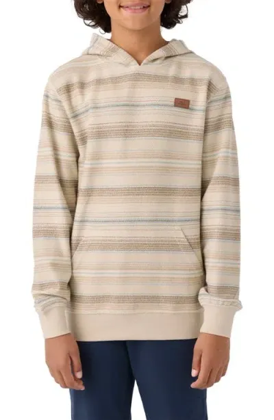 O'neill Bavaro Stripe Pullover Fleece Tops In Khaki 2