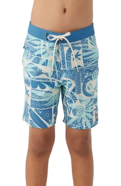 O'neill Kids' Hyperfreak Mysto Swim Trunks In Copen Blue