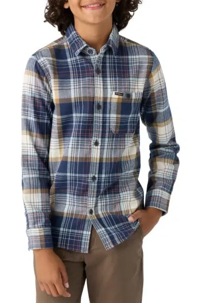 O'neill Men's Winslow Plaid Flannel Button Shirt In Navy