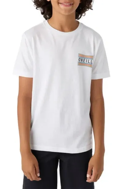 O'neill Kids' Working Stiff Logo Cotton Graphic T-shirt In White