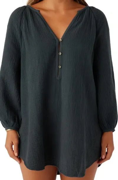 O'neill Krysten Cotton Gauze Cover-up Tunic Minidress In Slate