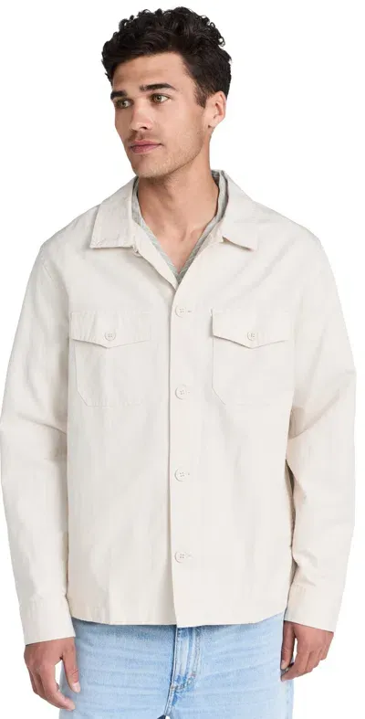 Onia Garment Dyed Twill Overshirt Stone