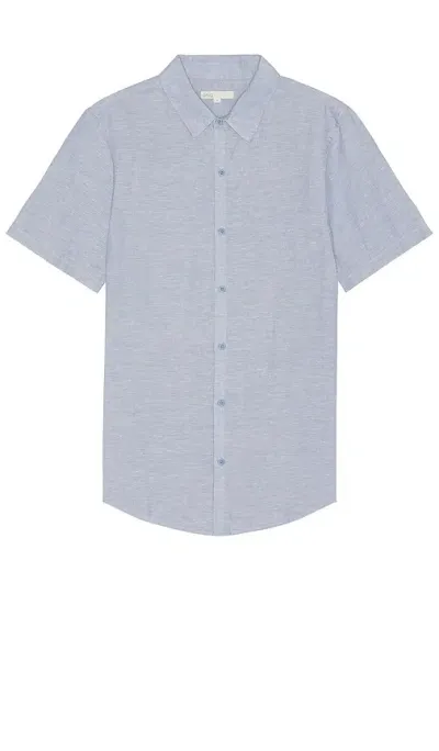 Onia Jack Air Linen Shirt In Stonewash Chambray