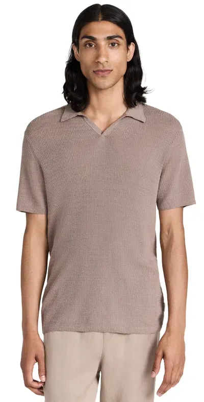 Onia Johnny Collar Ribbed Polo Cashew