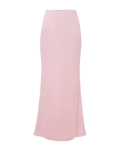 Onori Midi Satin Skirt In Pink