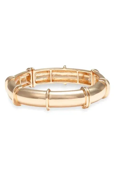 Open Edit Bamboo Link Stretch Bracelet In Gold