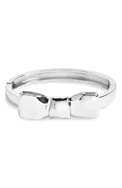 Open Edit Bow Bangle In Rhodium