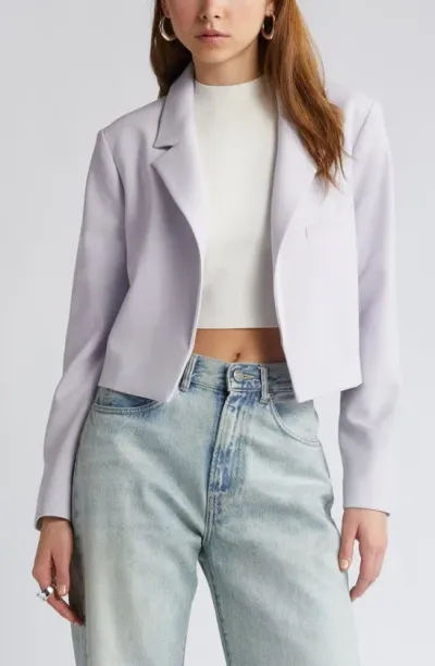 Open Edit Boxy Crop Blazer In Purple Puff