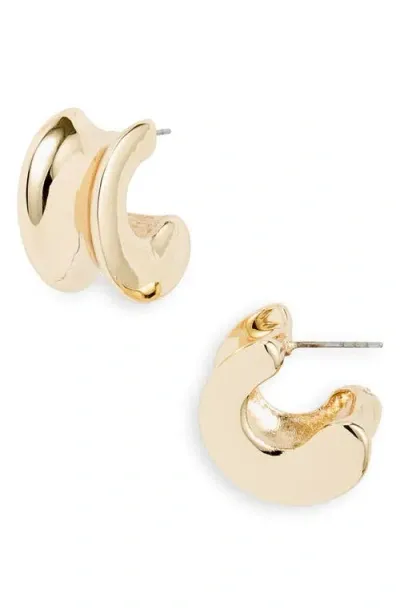 Open Edit Chunky Concave Hoop Earrings In Gold