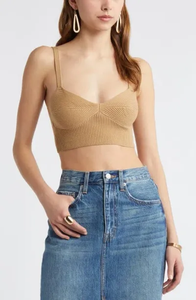 Open Edit Compression Bralette In Tan Cartouche