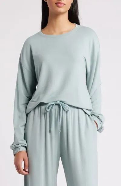 Open Edit Crewneck Lounge Top In Teal Pond