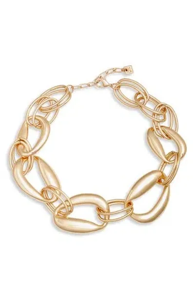 Open Edit Double Link Collar Necklace In Gold