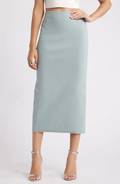 Open Edit Luxe Sculpt Maxi Skirt In Teal Pond